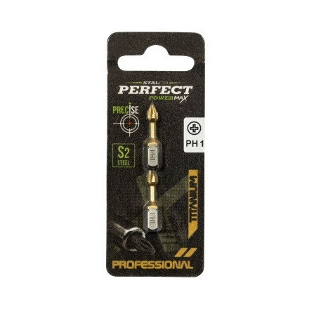 Bit 1/4" PH1 25mm Titanium, 2 kos
