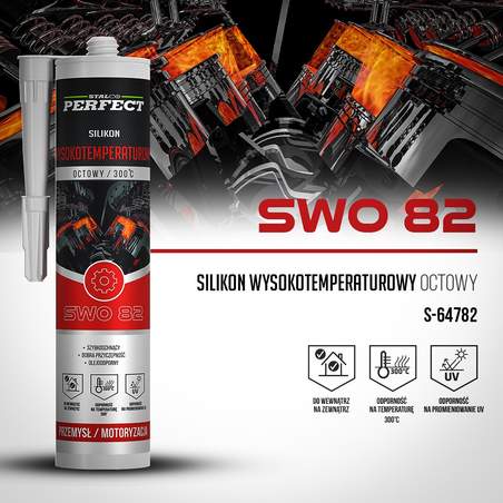 Visokotemperaturni silikon 300°C, 280 ml, Rdeč