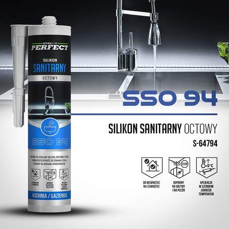 Sanitarni silikon-Acetat 280 ml, Brezbarven
