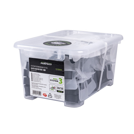 Komplet za niveliranje ploščic SYSTEM 3, 1 mm, 50/50 kos