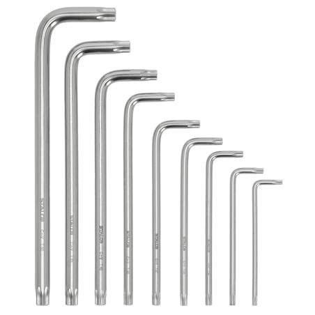 Set dolgih TORX ključev z luknjo 9 kos